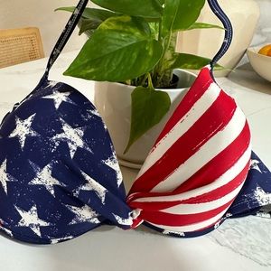 Red white and blue bathing suit top! Super cute for 4th of July! XL